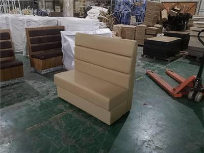甜品店長條軟包座椅定做,廣州軟體家具加工廠